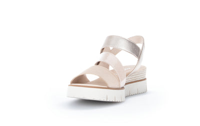 GABOR - 84.674.60 LOW WEDGE FASHION SANDAL - BEIGE COMB