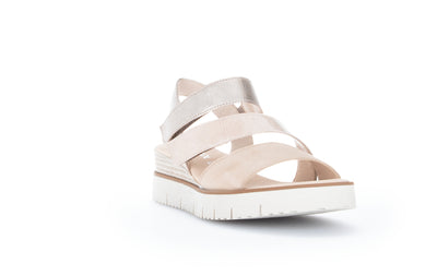 GABOR - 84.674.60 LOW WEDGE FASHION SANDAL - BEIGE COMB