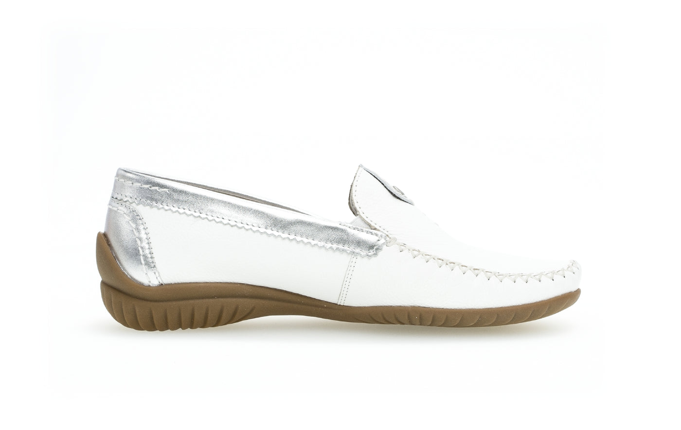 GABOR - 86.090.50 FLAT LOAFER - WHITE/SILVER