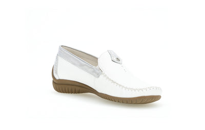 GABOR - 86.090.50 FLAT LOAFER - WHITE/SILVER