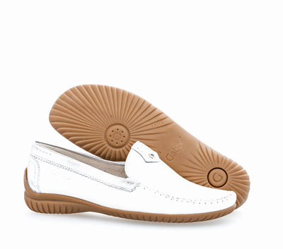 GABOR - 86.090.50 FLAT LOAFER - WHITE/SILVER