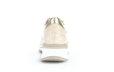 GABOR - 86.588.53 LOW WEDGE LACED FASHION SHOE - BEIGE LEATHER