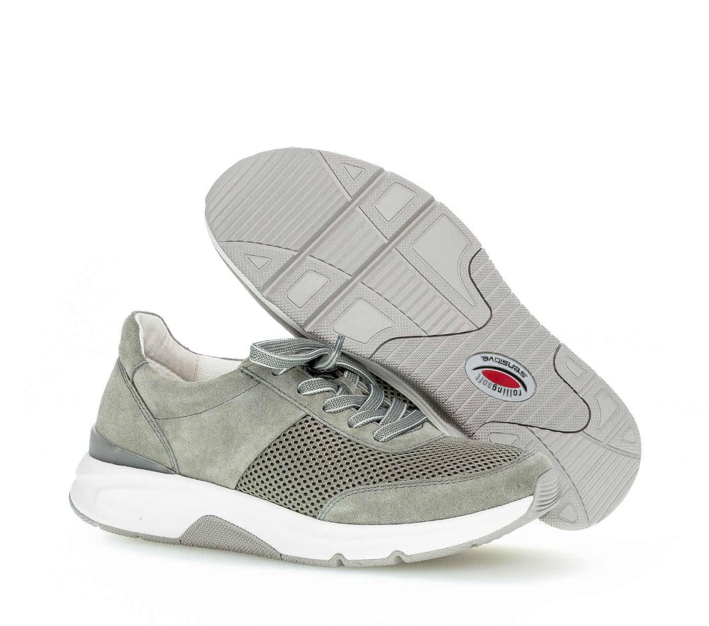 GABOR - 86.897.41 FLAT COMFORT LACED SHOE - MINT GREEN SUEDE