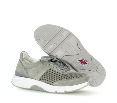 GABOR - 86.897.41 FLAT COMFORT LACED SHOE - MINT GREEN SUEDE
