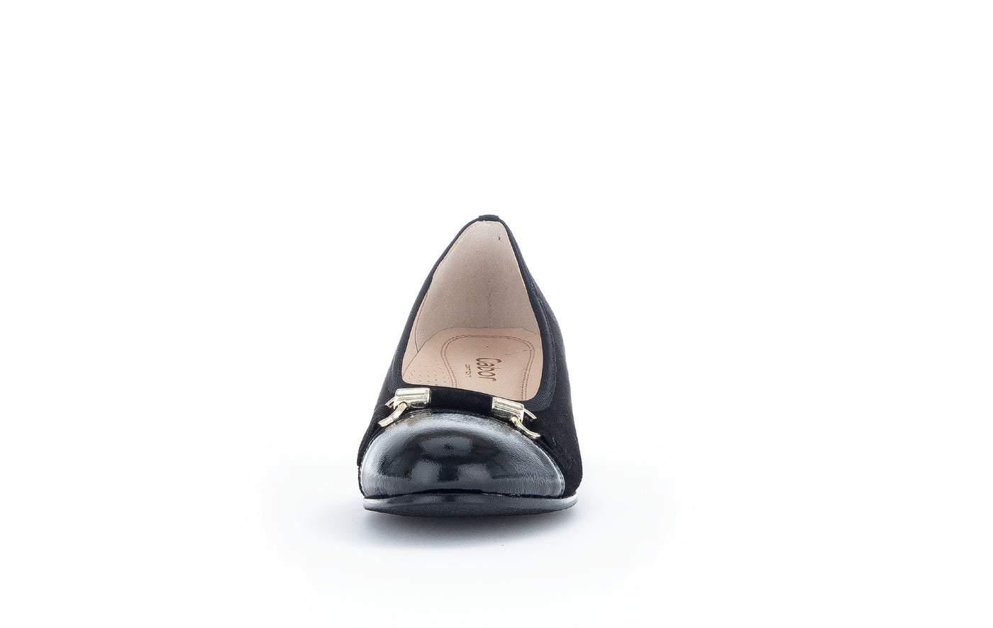 GABOR - 92.223.47 LOW BLOCK HEEL COURT SHOE - BLACK