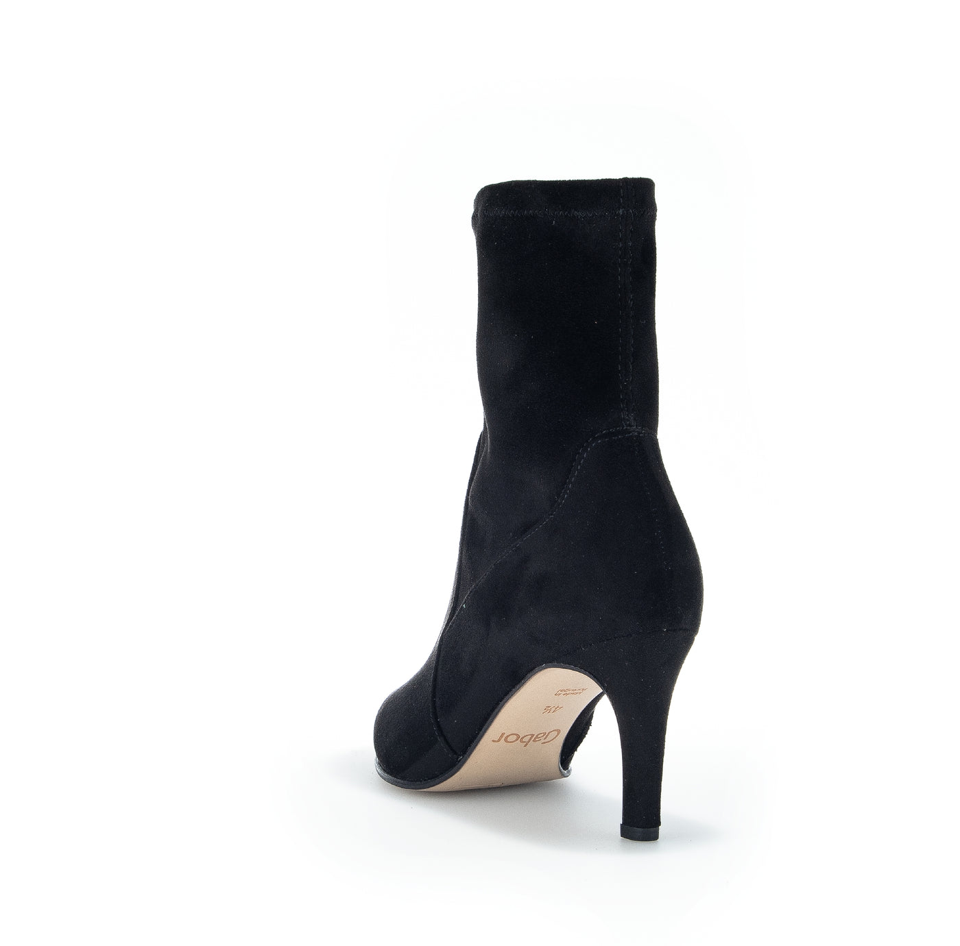 GABOR 95.881.47 MEDIUM HEEL ANKLE BOOT - BLACK SUEDE