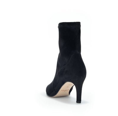 GABOR 95.881.47 MEDIUM HEEL ANKLE BOOT - BLACK SUEDE