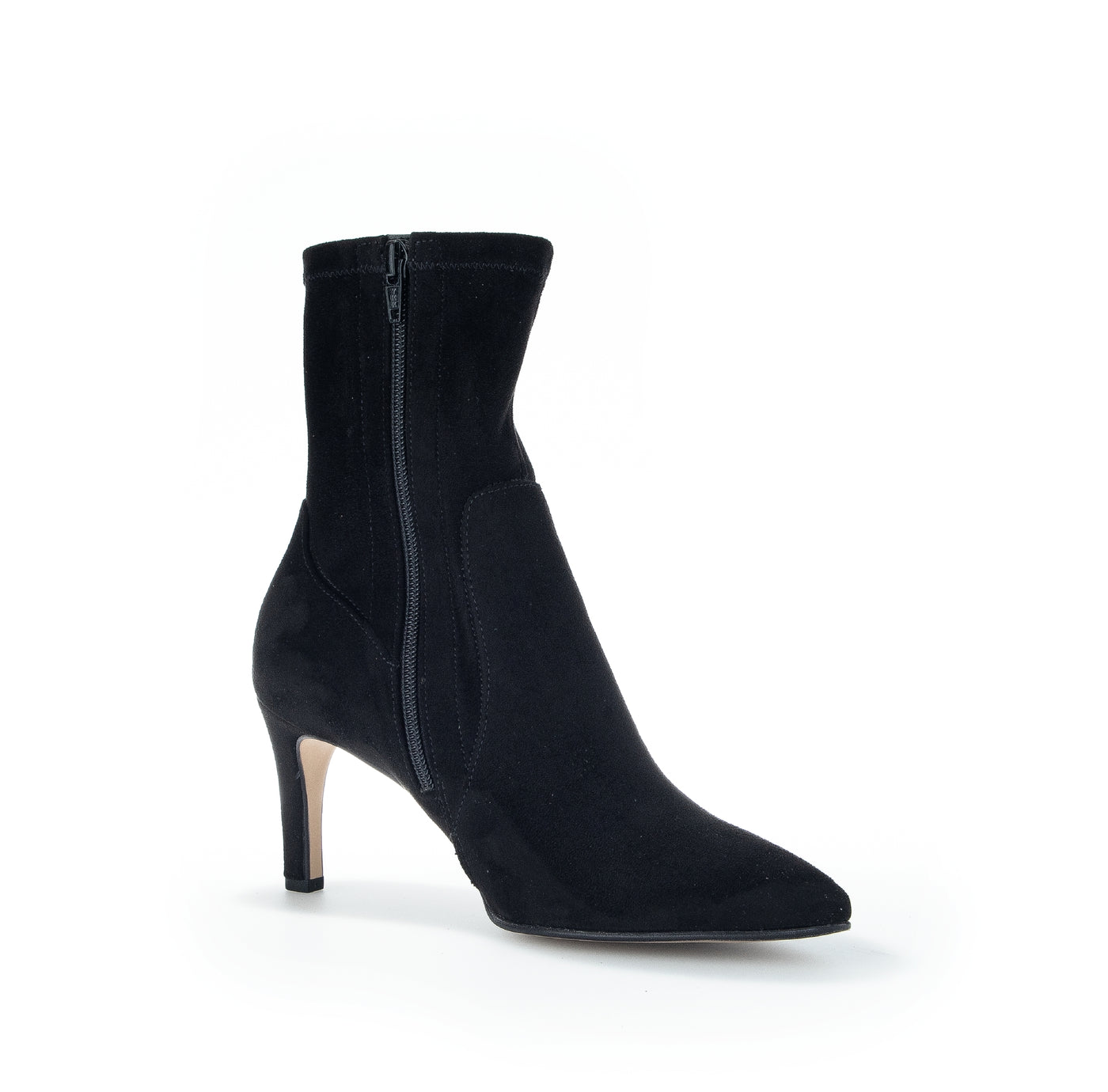GABOR 95.881.47 MEDIUM HEEL ANKLE BOOT - BLACK SUEDE