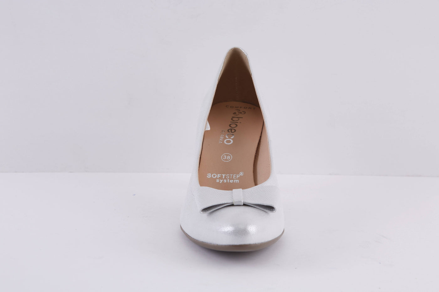 BIOECO - 5897 HIGH HEEL COURT SHOE - SILVER