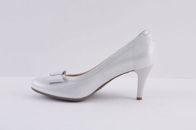 BIOECO - 5897 HIGH HEEL COURT SHOE - SILVER