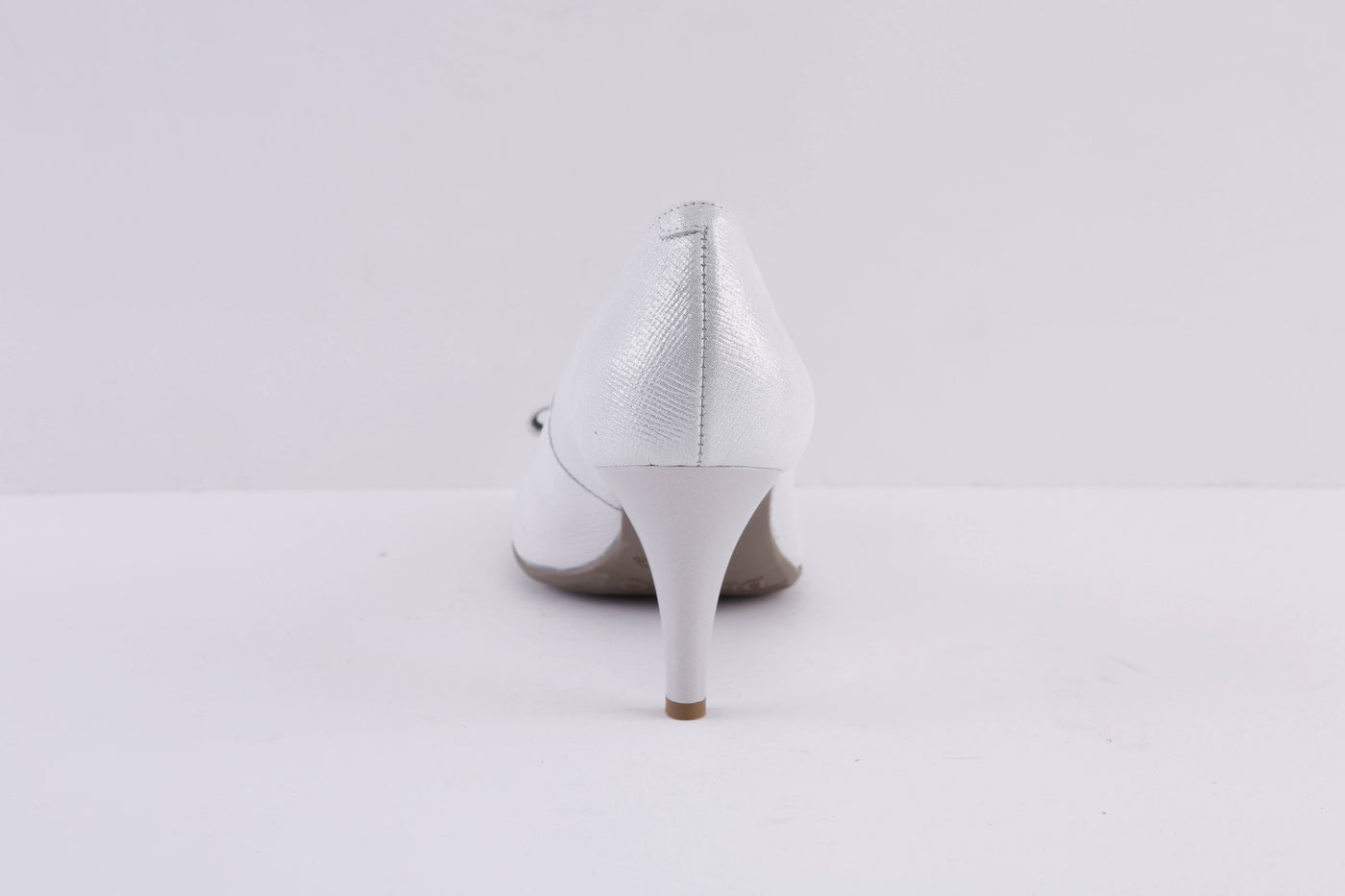 BIOECO - 5897 HIGH HEEL COURT SHOE - SILVER