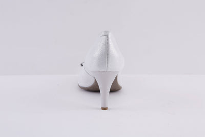 BIOECO - 5897 HIGH HEEL COURT SHOE - SILVER