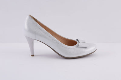 BIOECO - 5897 HIGH HEEL COURT SHOE - SILVER