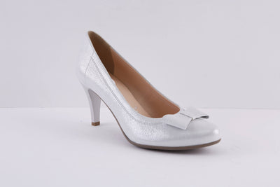 BIOECO - 5897 HIGH HEEL COURT SHOE - SILVER