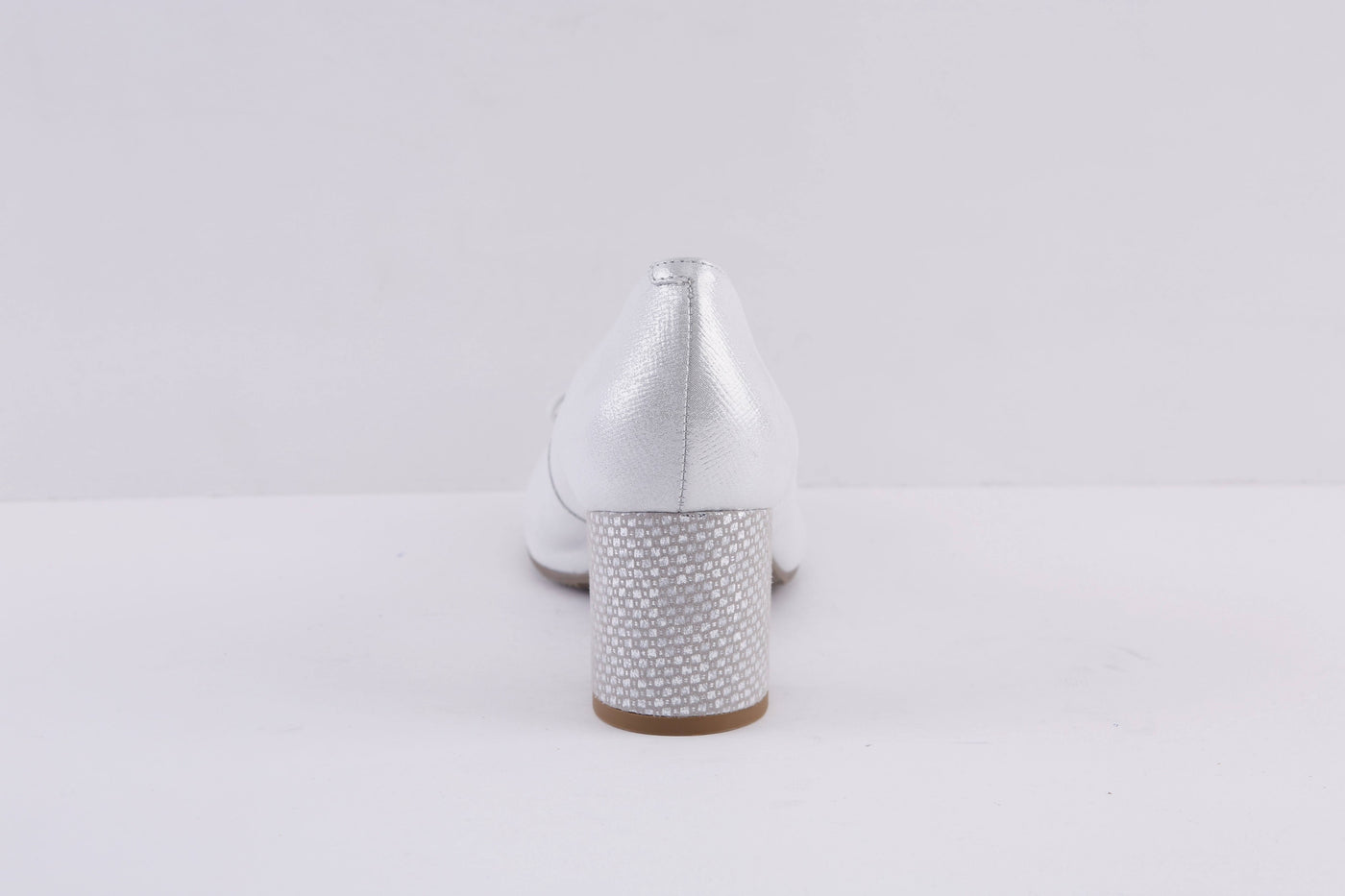 BIOECO - 5856 BOCK HEEL COURT SHOE - SILVER