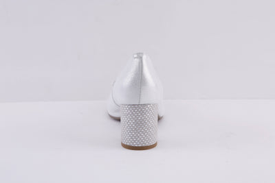 BIOECO - 5856 BOCK HEEL COURT SHOE - SILVER