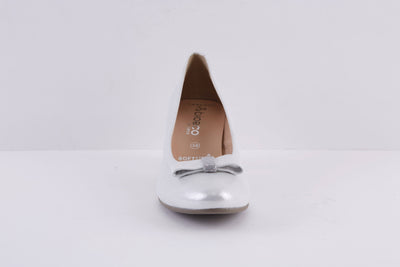 BIOECO - 5856 BOCK HEEL COURT SHOE - SILVER