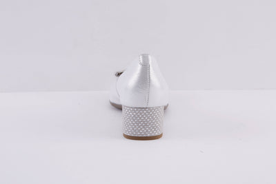 BIOECO - 5632 LOW HEEL COURT SHOE - SILVER