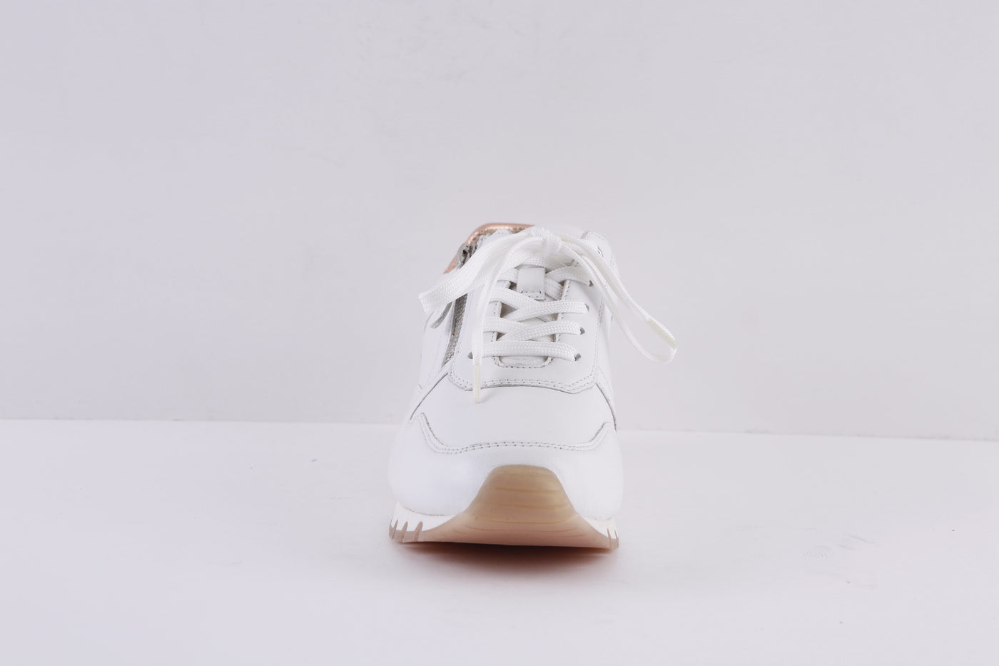 CAPRICE 23601 - 116 LACED/ZIP FASHION SHOE - WHITE/ROSEGOLD