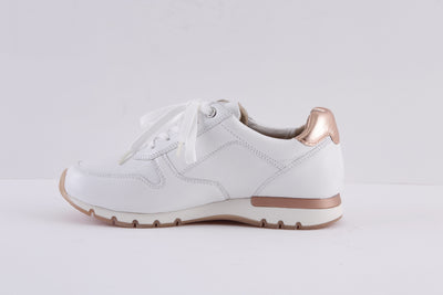 CAPRICE 23601 - 116 LACED/ZIP FASHION SHOE - WHITE/ROSEGOLD