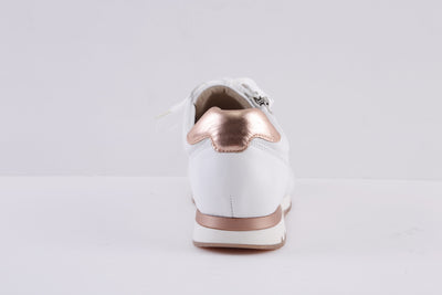 CAPRICE 23601 - 116 LACED/ZIP FASHION SHOE - WHITE/ROSEGOLD