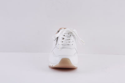 CAPRICE 23601 - 116 LACED/ZIP FASHION SHOE - WHITE/ROSEGOLD