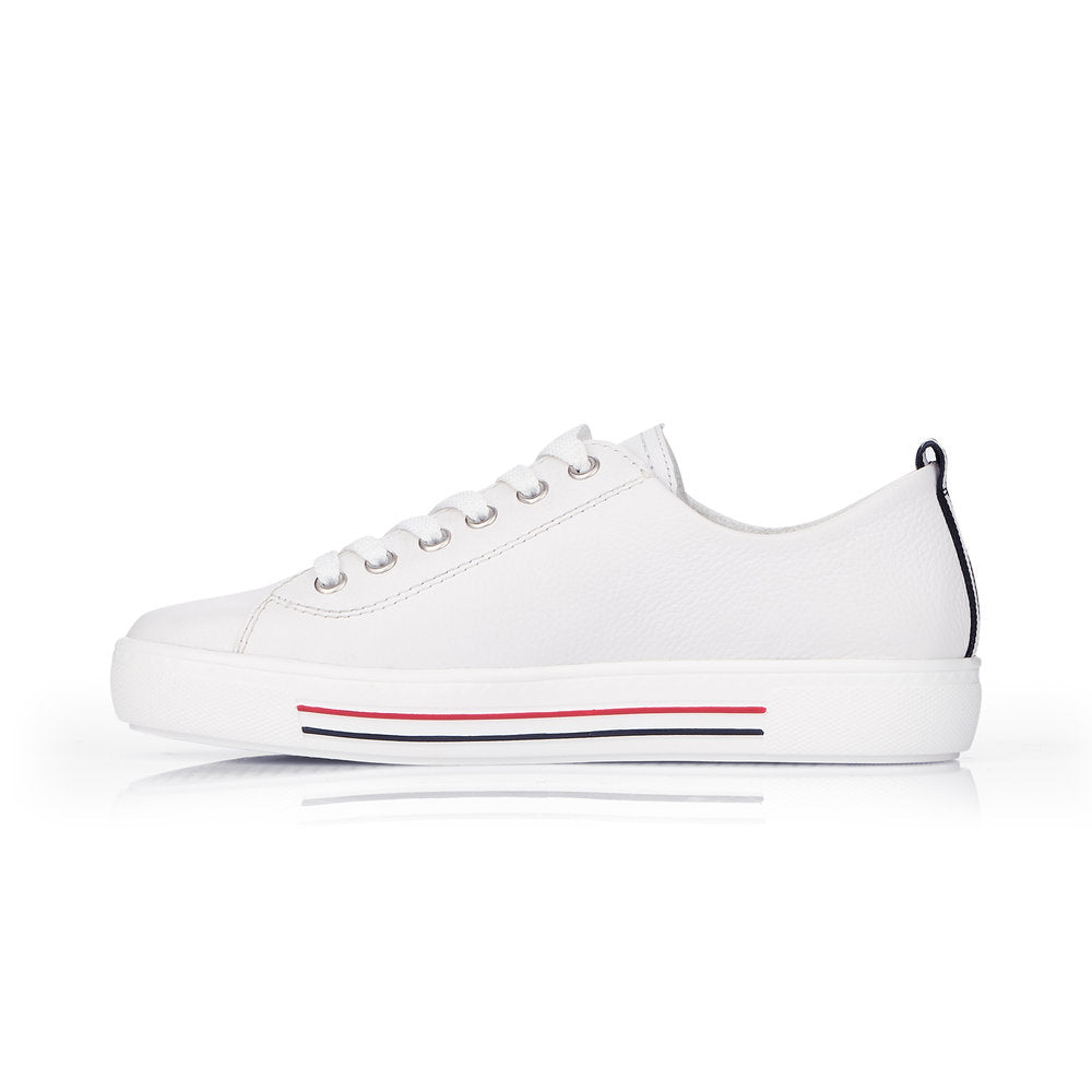 REMONTE - FLAT LACED SHOE - WHITE LEATHER