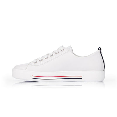 REMONTE - FLAT LACED SHOE - WHITE LEATHER