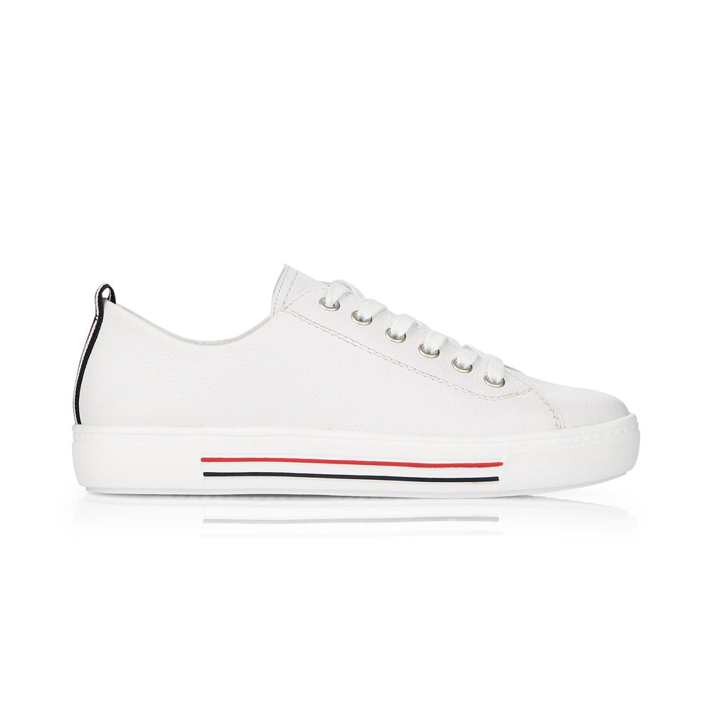 REMONTE - FLAT LACED SHOE - WHITE LEATHER