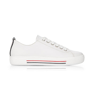 REMONTE - FLAT LACED SHOE - WHITE LEATHER
