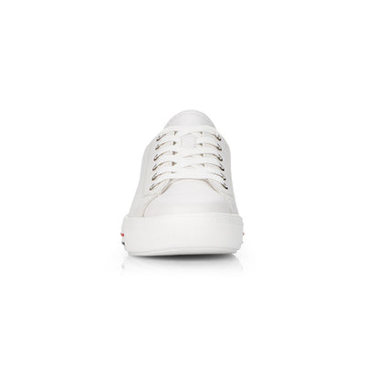 REMONTE - FLAT LACED SHOE - WHITE LEATHER