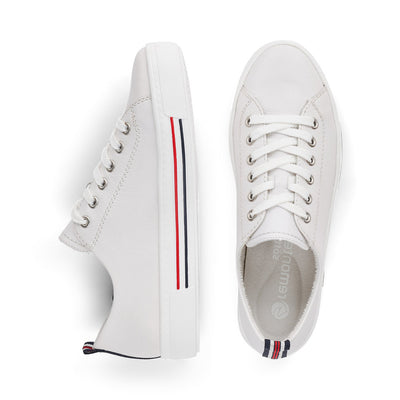 REMONTE - FLAT LACED SHOE - WHITE LEATHER