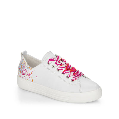 REMONTE - D0900-82- FLAT FASHION LACED SHOE - WHITE MULTI