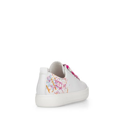 REMONTE - D0900-82- FLAT FASHION LACED SHOE - WHITE MULTI