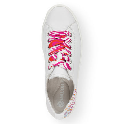 REMONTE - D0900-82- FLAT FASHION LACED SHOE - WHITE MULTI