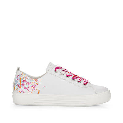 REMONTE - D0900-82- FLAT FASHION LACED SHOE - WHITE MULTI