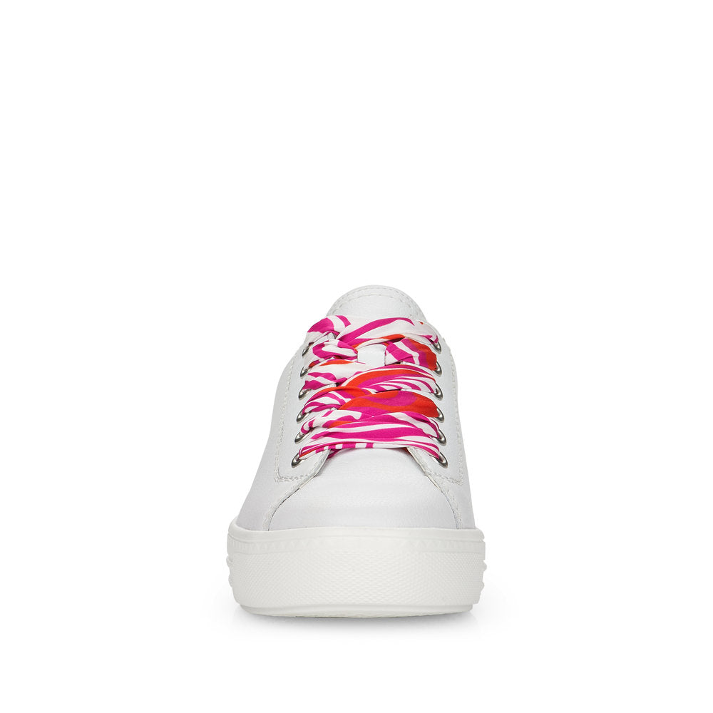 REMONTE - D0900-82- FLAT FASHION LACED SHOE - WHITE MULTI