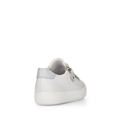 REMONTE D0916-80 - FLAT LACED/ZIP FASHION SHOE - WHITE