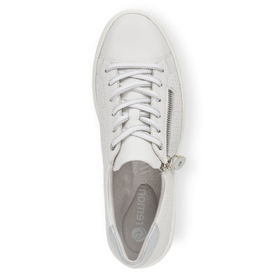 REMONTE D0916-80 - FLAT LACED/ZIP FASHION SHOE - WHITE