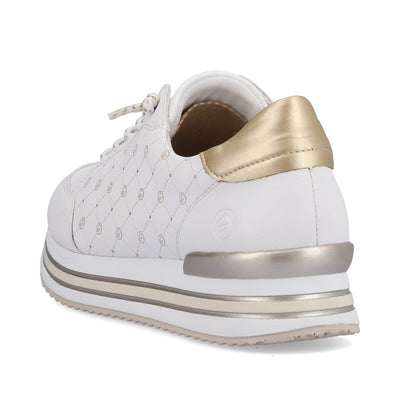 REMONTE - D1319-80 LACED PLATFORM RUNNER - WHITE/GOLD