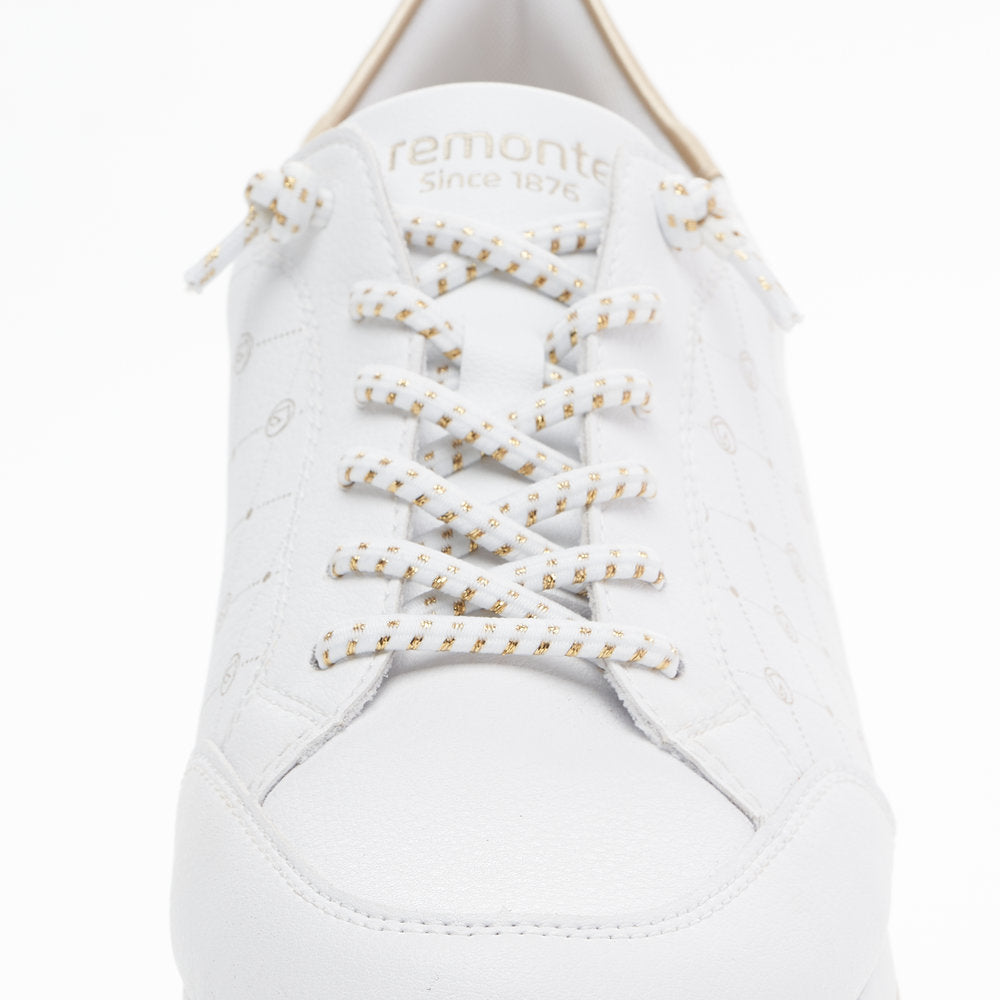 REMONTE - D1319-80 LACED PLATFORM RUNNER - WHITE/GOLD