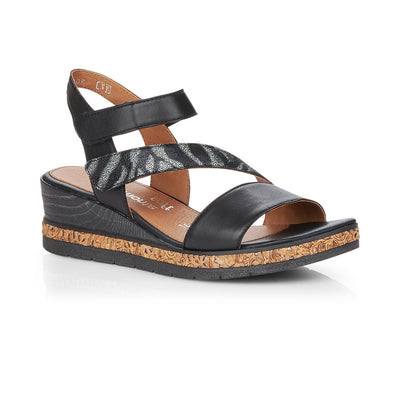 REMONTE - WEDGE COMFORT SANDAL - BLACK
