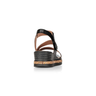 REMONTE - WEDGE COMFORT SANDAL - BLACK