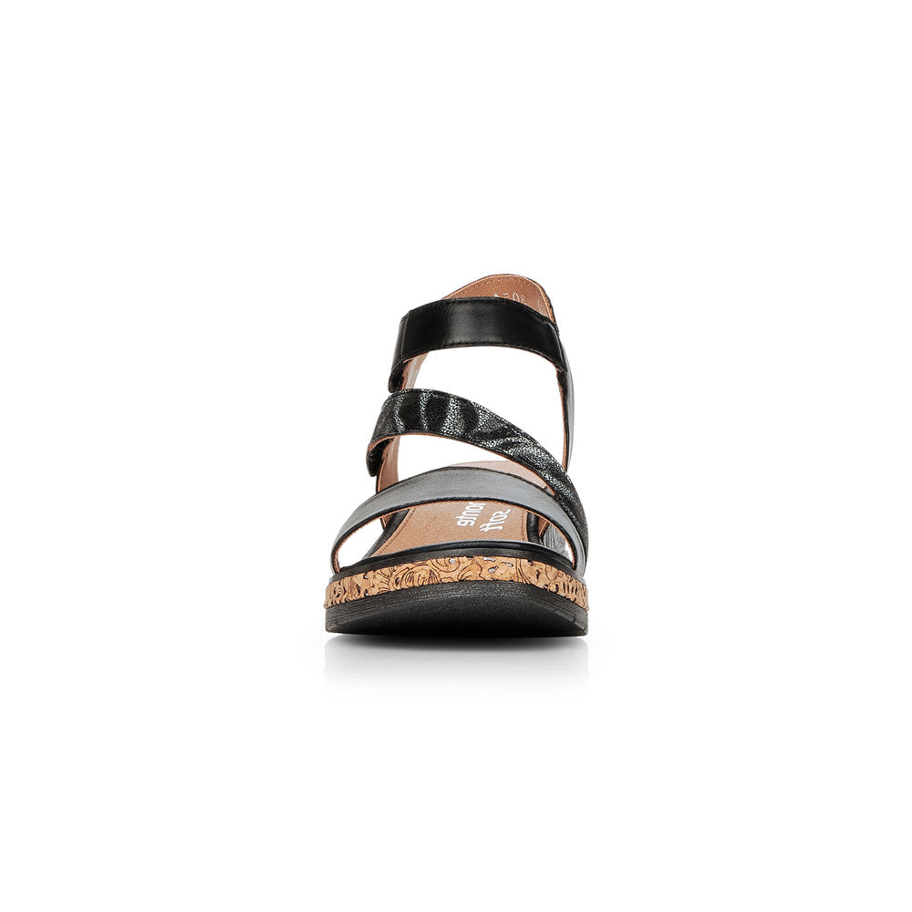 REMONTE - WEDGE COMFORT SANDAL - BLACK