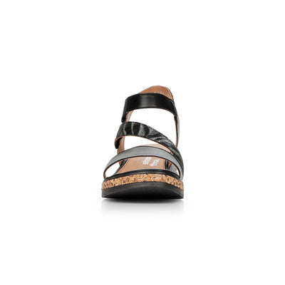 REMONTE - WEDGE COMFORT SANDAL - BLACK