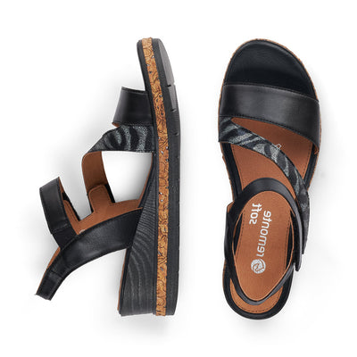 REMONTE - WEDGE COMFORT SANDAL - BLACK