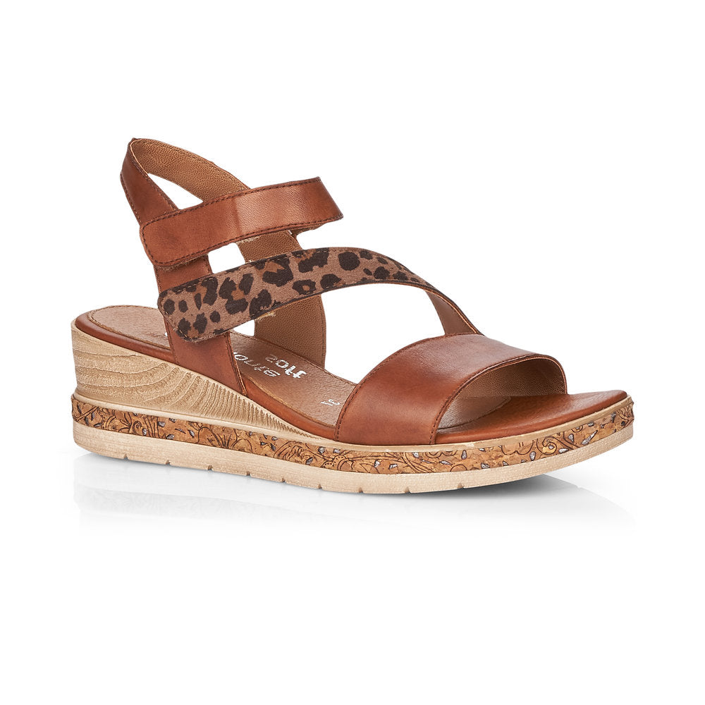 REMONTE D3054-24 LADIES BROWN COMBINATION FASTENER SANDALS