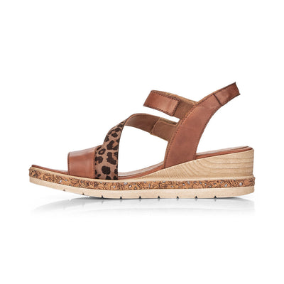 REMONTE D3054-24 LADIES BROWN COMBINATION FASTENER SANDALS