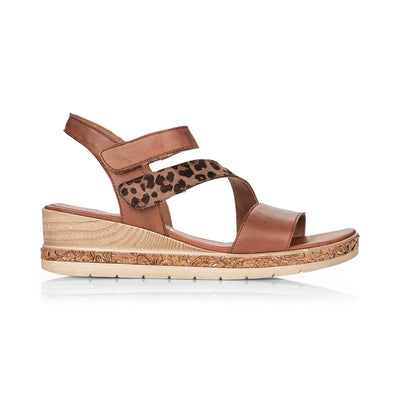 REMONTE D3054-24 LADIES BROWN COMBINATION FASTENER SANDALS