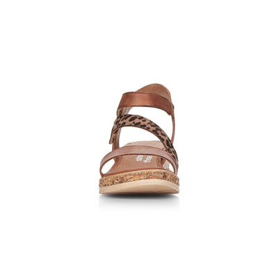 REMONTE D3054-24 LADIES BROWN COMBINATION FASTENER SANDALS